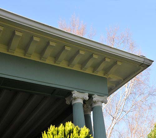 Coffered Soffits with Lamb's Tongue Brackets