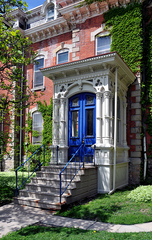 Second Empire doorway on Herkimer Street in Hamilton Ontario.
