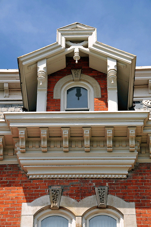Dormer detail from the Second Empire Mansard roof found in Hamilton Ontario
